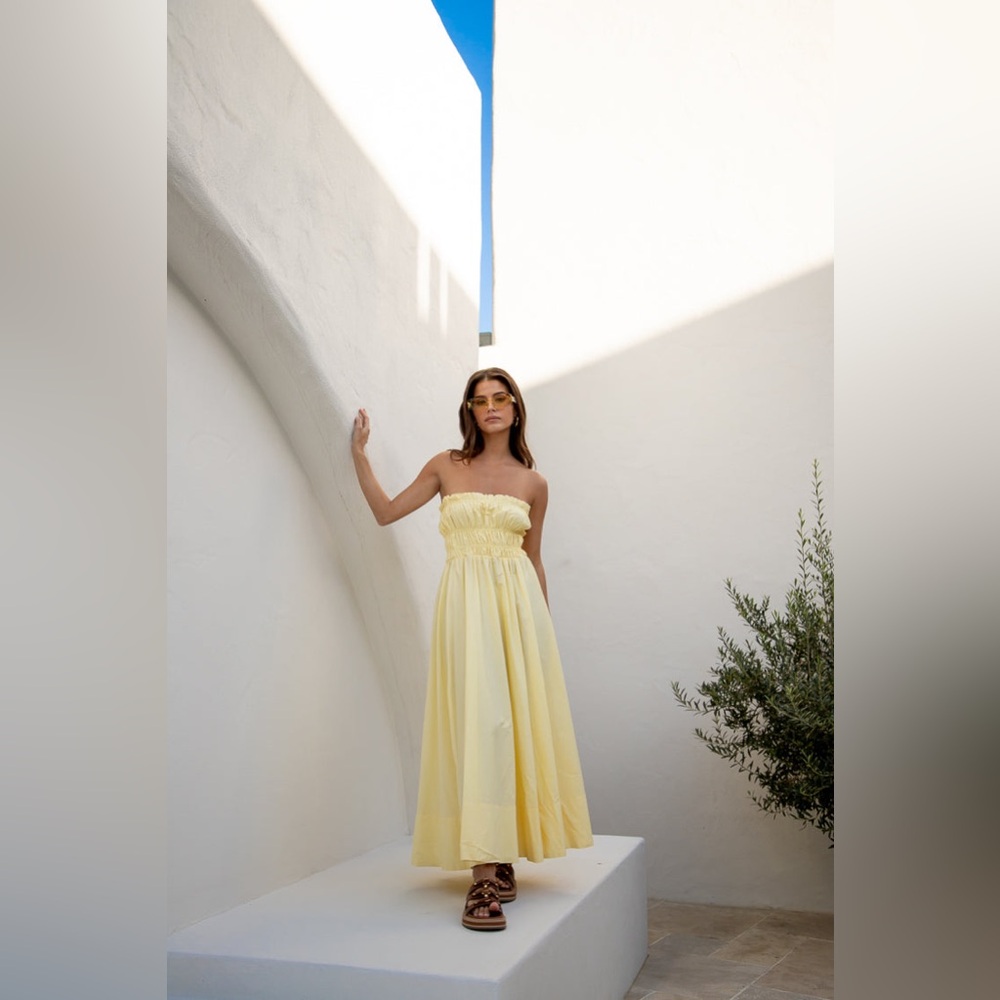 VRG GRL VACANZA MIDI DRESS LEMON
